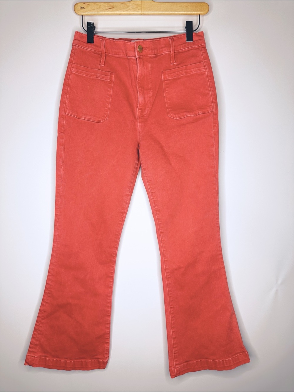 Frame Denim Womens Le Bardot High Waist Crop Flare
Jeans Cherry Size 29
